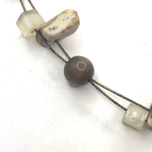 Lia Sophia Gold Tone Station 16” Necklace Tiger Eye Semi Precious Stones - Picture 2 of 8